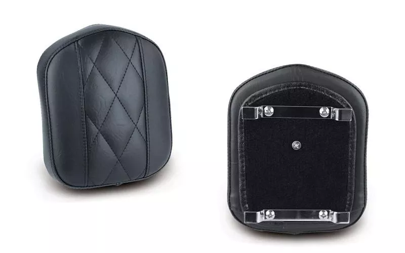 MustangBracket Style Sissy Bar Pad -Diamond Stitch, Black (7.5" x 9")