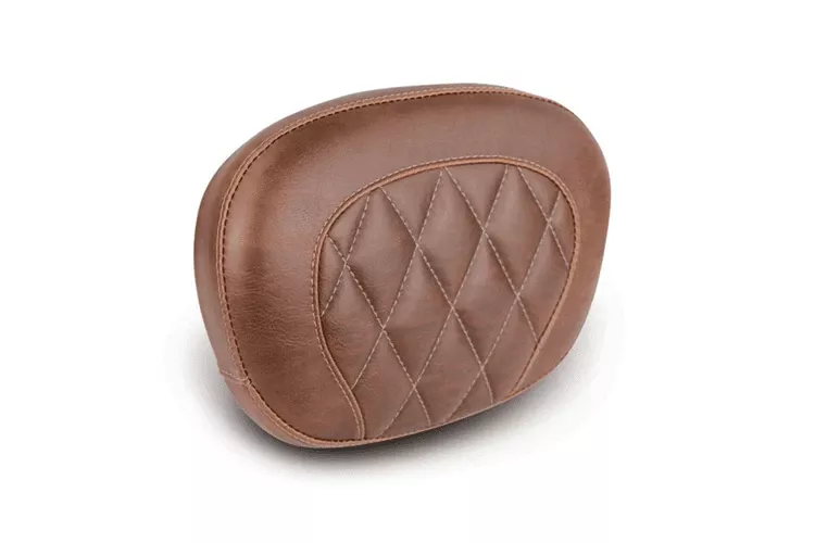MustangPassenger Backrest Padfor FLHT/FLTR/FLHR/FLHX'97-Up -Diamond Stitch, Distressed Brown