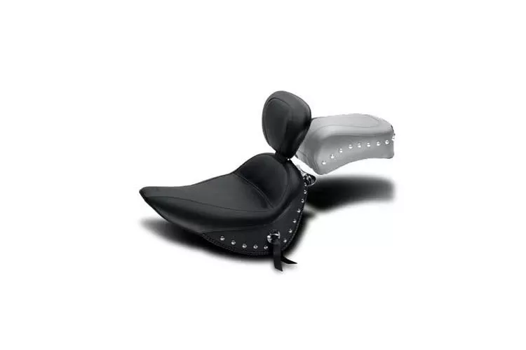 MustangSolo Seat w/ Driver Backrest for Heritage Springer '00-05, Deluxe '05-15 Springer Classic '06-07, Heritage Classic '07-15 -Studded