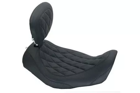 MustangWide Tripper Solo w/ Driver Backrest for '06-17 Dyna/Wide Glide Models -Diamond Stitch Pattern, Distressed Brown