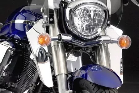 National Cycle Chrome Lowers for Softail Models with or without H-D Lightbar Installed w/ Switchblade Windshield (Click for fitment)