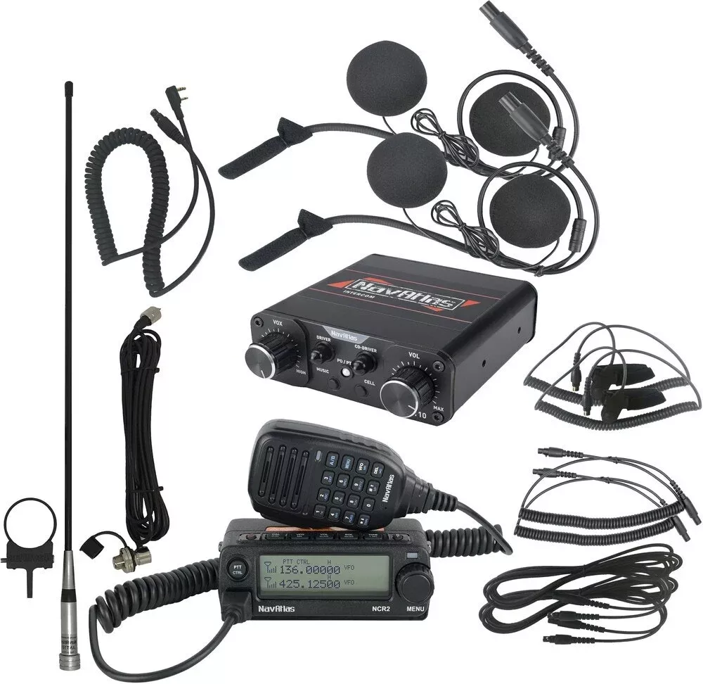 NavAtlas 2 Person In-Helmet Communication Package Intercom Headset & Radio