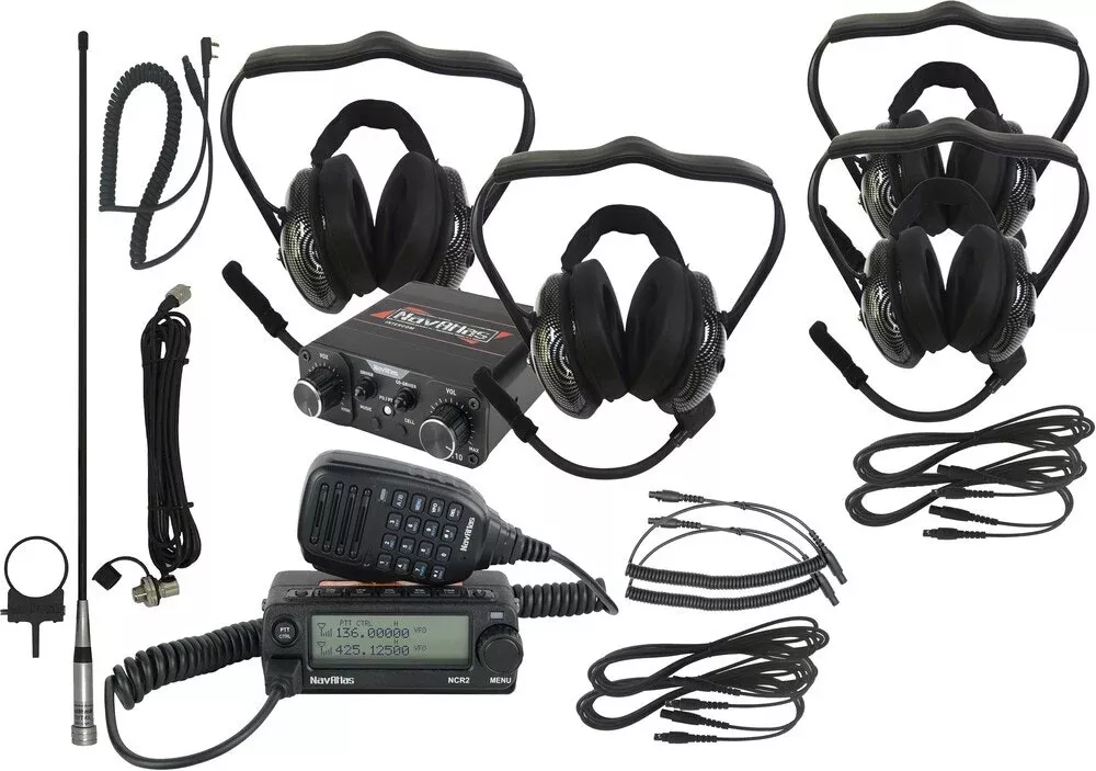 NavAtlas 4 Person Behind The Neck Communication Package Intercom Headset & Radio
