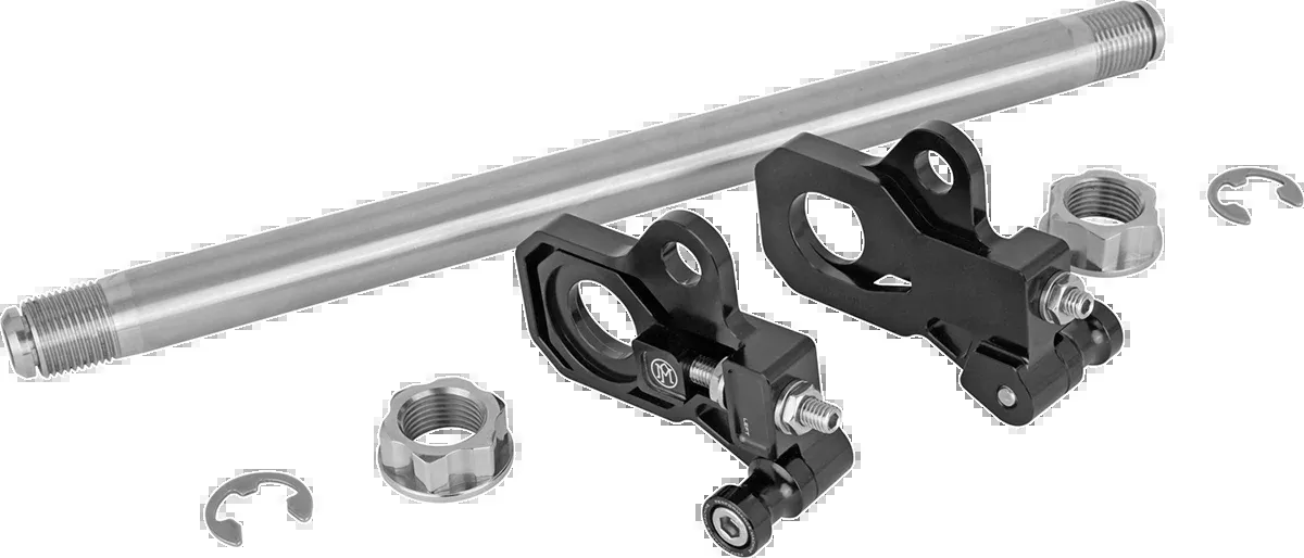 Performance Machine Black Rear Axle Adjuster Kit 2009-2023 Harley Touring Models