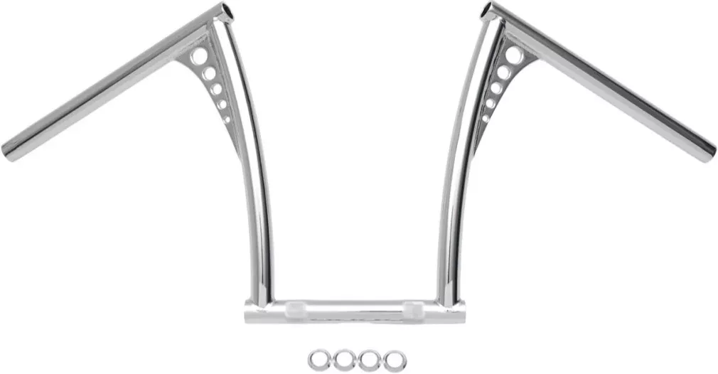 Performance Machine Chrome Vintage Springer 1" Handlebars Pre-Drilled Knurled
