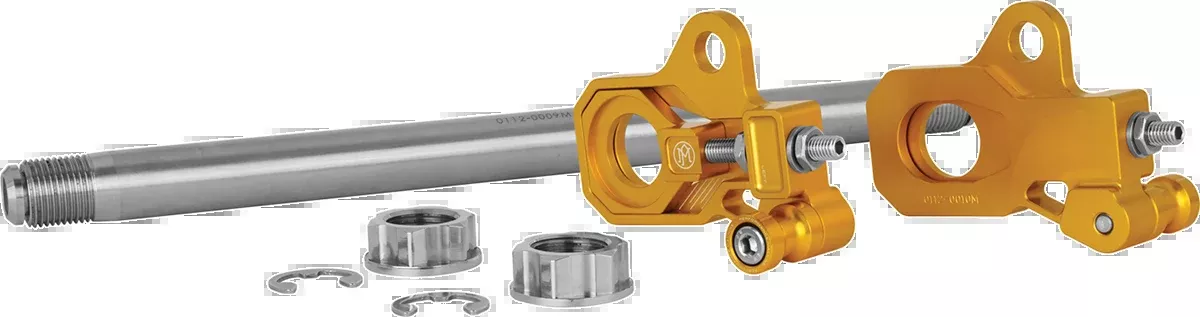 Performance Machine Gold Rear Axle Adjuster Kit for 2009-2023 Harley Touring