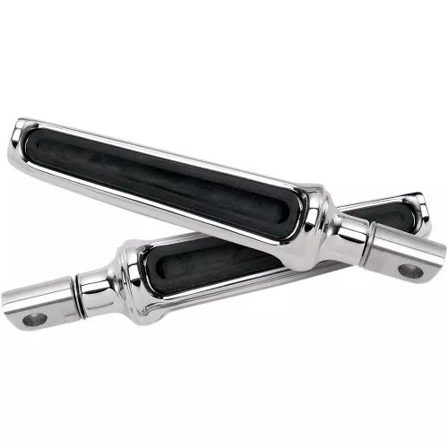 Performance Machine Rubber-Insert Contour Foot Pegs for Harley - Chrome