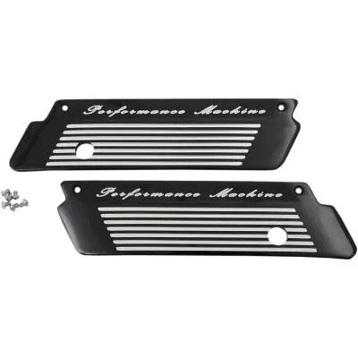 Performance Machine Saddlebag Hinge Covers Fluted Contrast Cut
