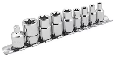 Performance Tool W1338 9-Piece External Star Socket Set