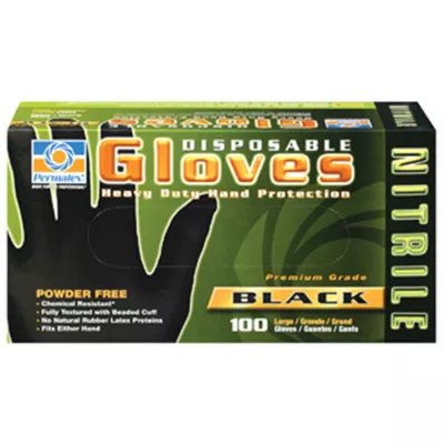 Permatex Black Nitrile Disposable Gloves