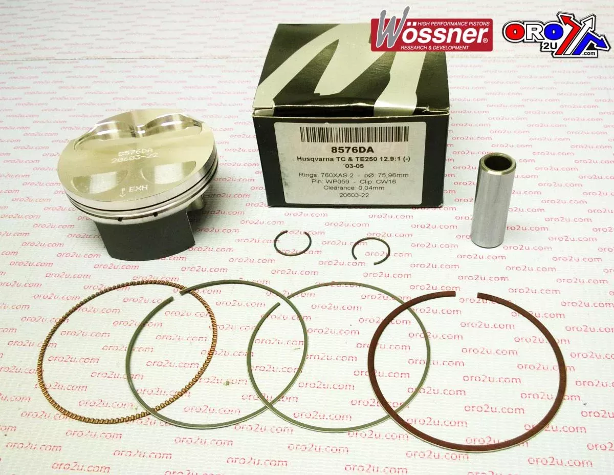 PISTON KIT 02-05 TC TE 250 76, WOSSNER 8576DA HUSQVARNA