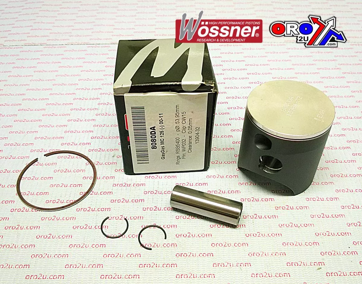 PISTON KIT 03-11 MC125 54.00, WOSSNER GASGAS 8080DA