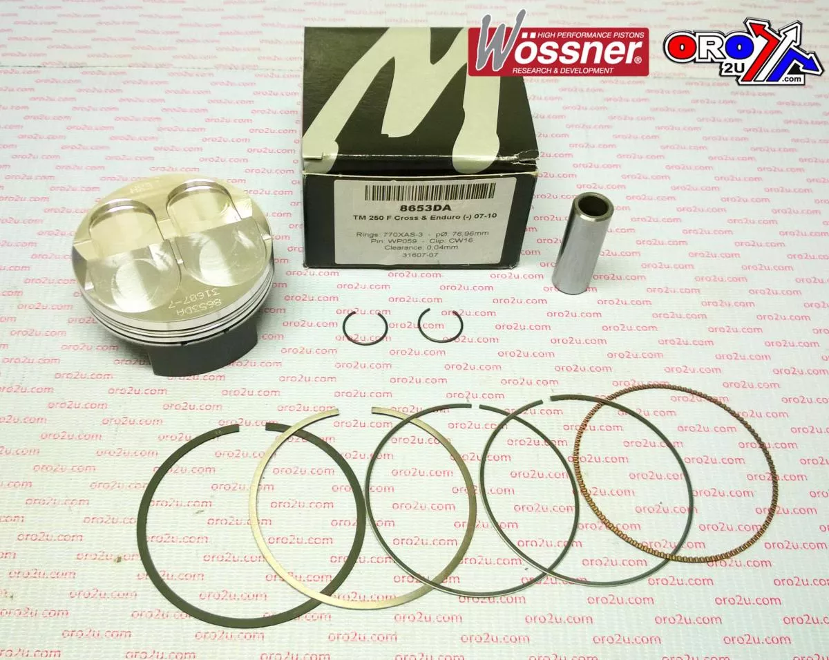 PISTON KIT 07-09 TM250F 77.00, FORGED WOSSNER 8653DB