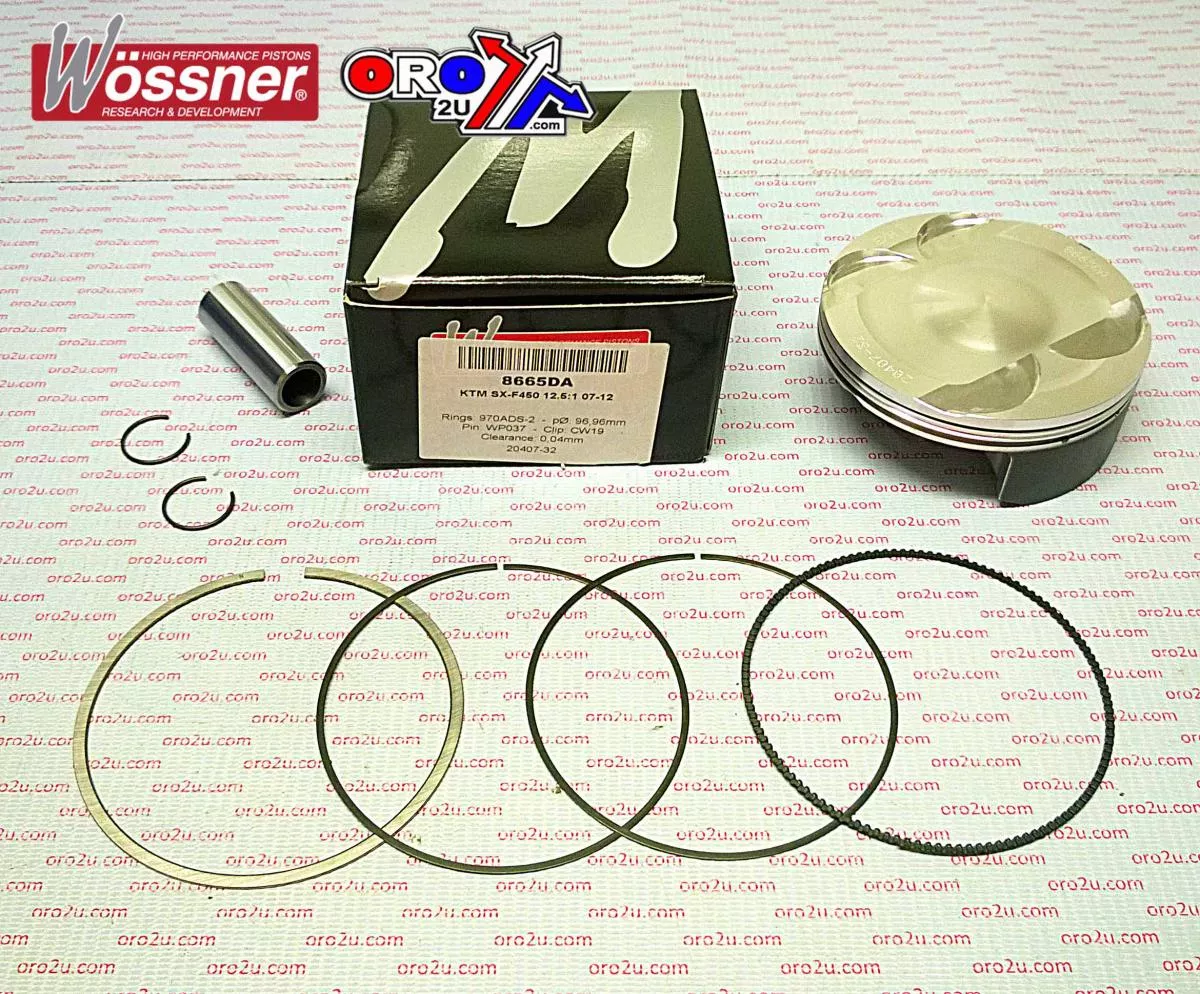 PISTON KIT 07-12 SX-F450 97.00, FORGED WOSSNER 8665DC KTM