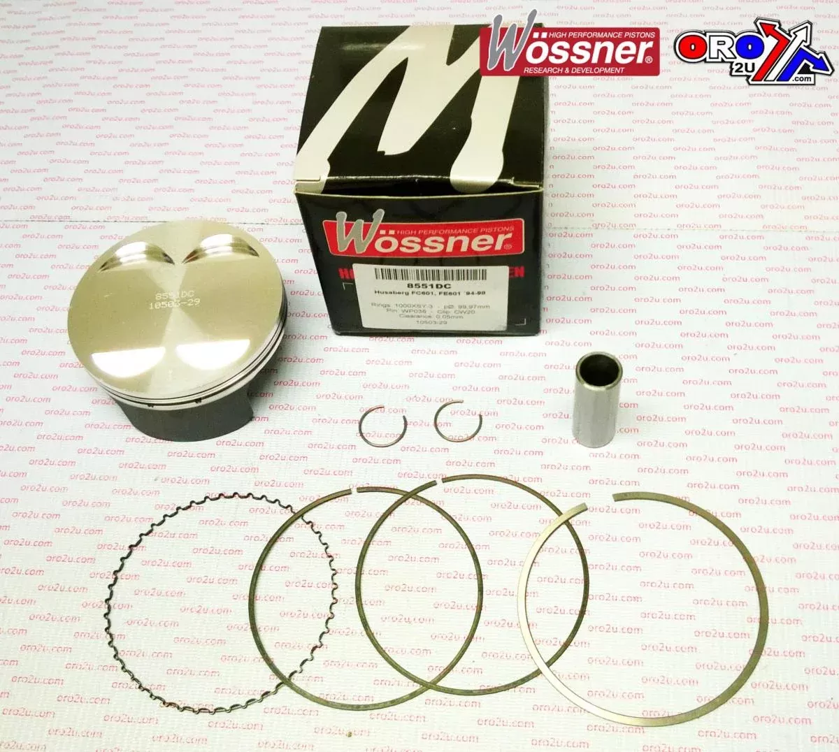 PISTON KIT HUSABERG 601 100.00, FORGED WOSSNER 8551DC