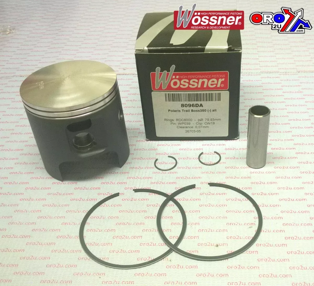 PISTON KIT POLARIS 350 80.00, FORGED WOSSNER 8096DA