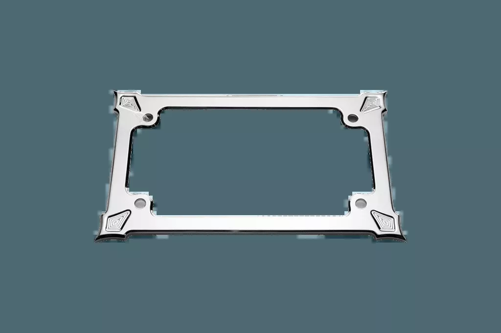 Precision Billet License Plate Frame for Harley Davidson Models, Darkside-Chrome