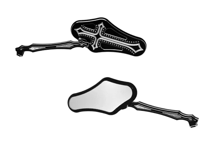 Precision Billet Mirrors for Harley Davidson -Dark Side Edition -Black (Pair)