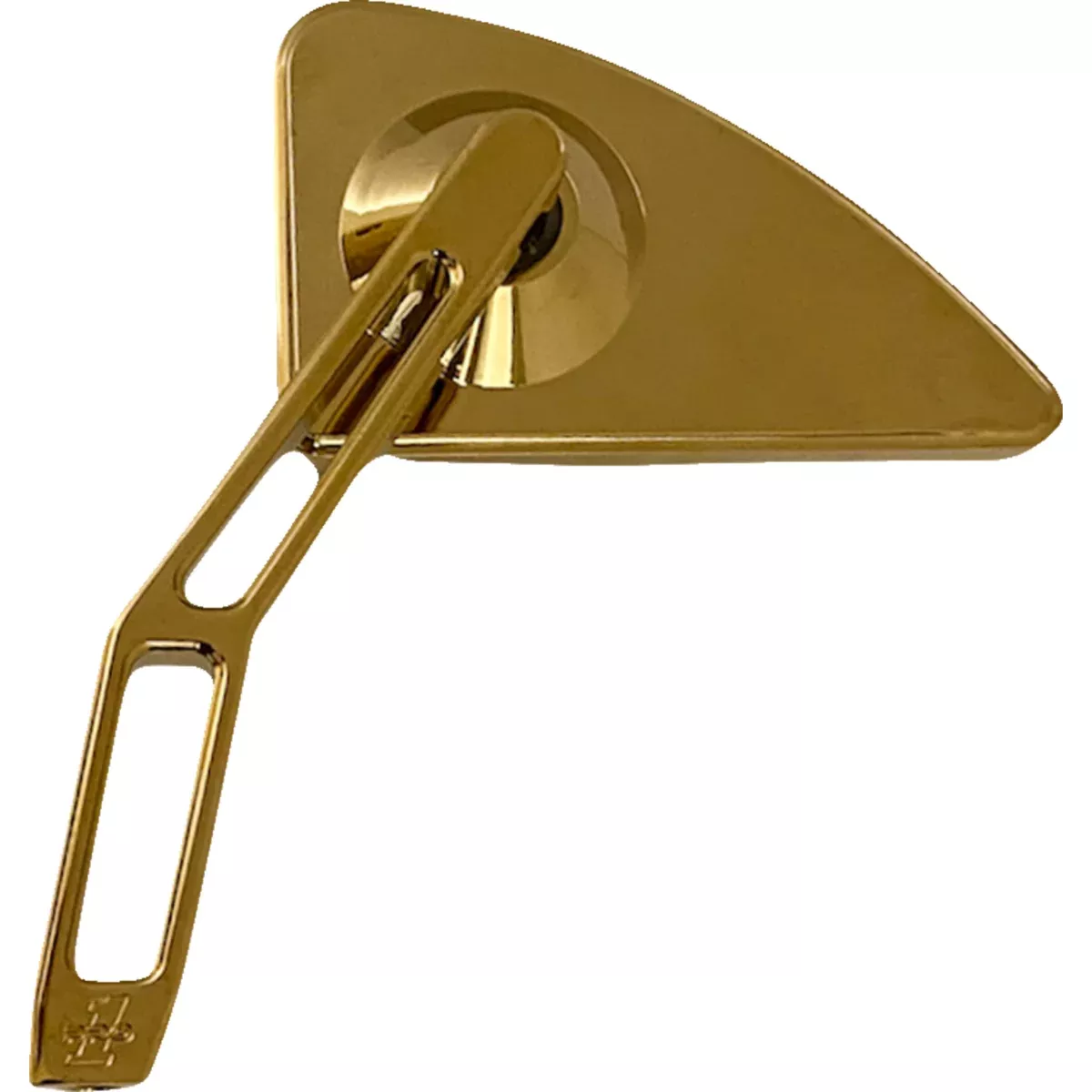PRO-ONE PERF.MFG. 0640-1673 102120TIN Mini Mirror w/V2 Cut-Out Stem Mirror – Mini w/V2 Cut-Out Stem – Gold – Left