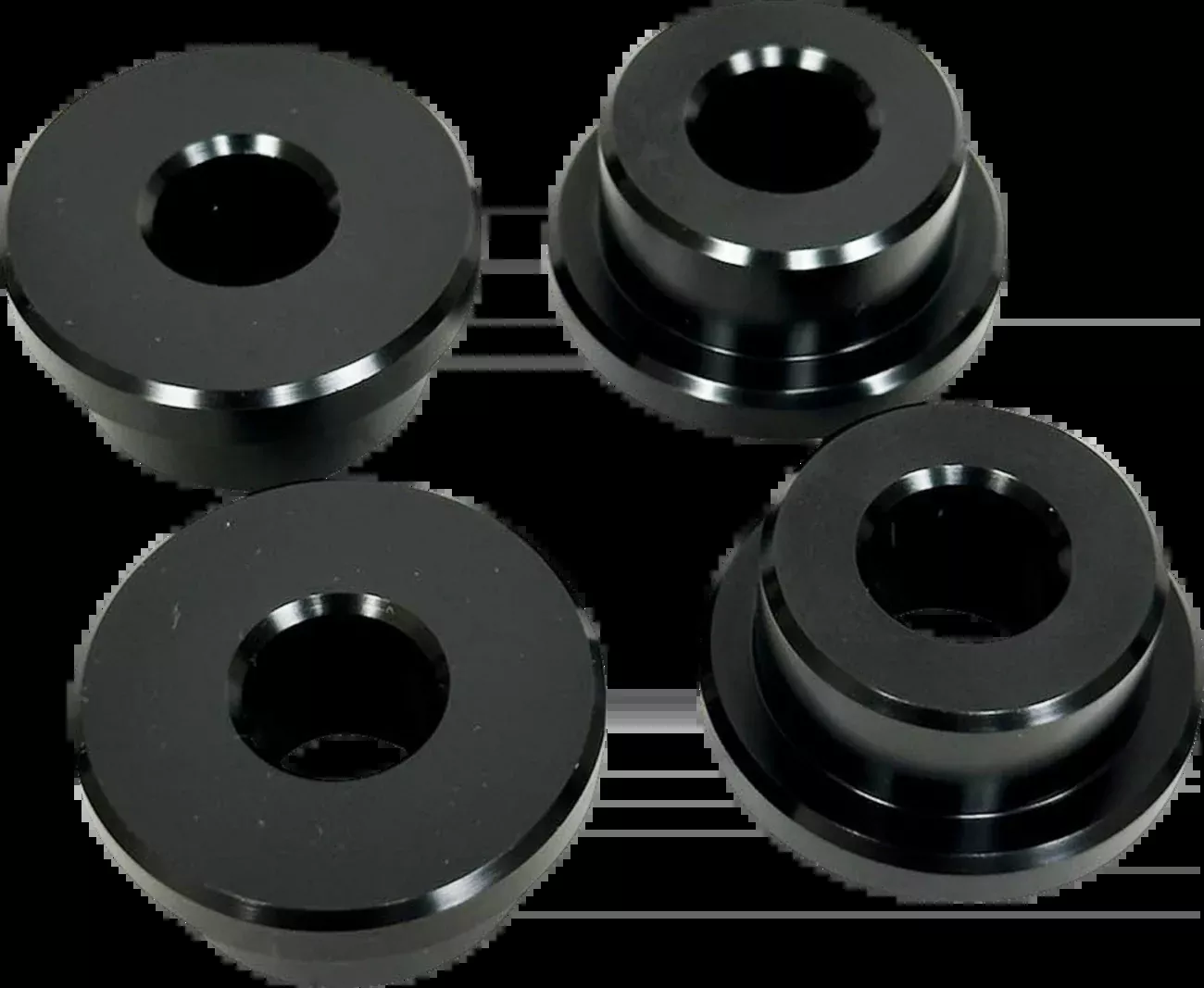 Pro One Solid Black Aluminum Riser Bushing Kit for 1984-2017 Harley Davidson