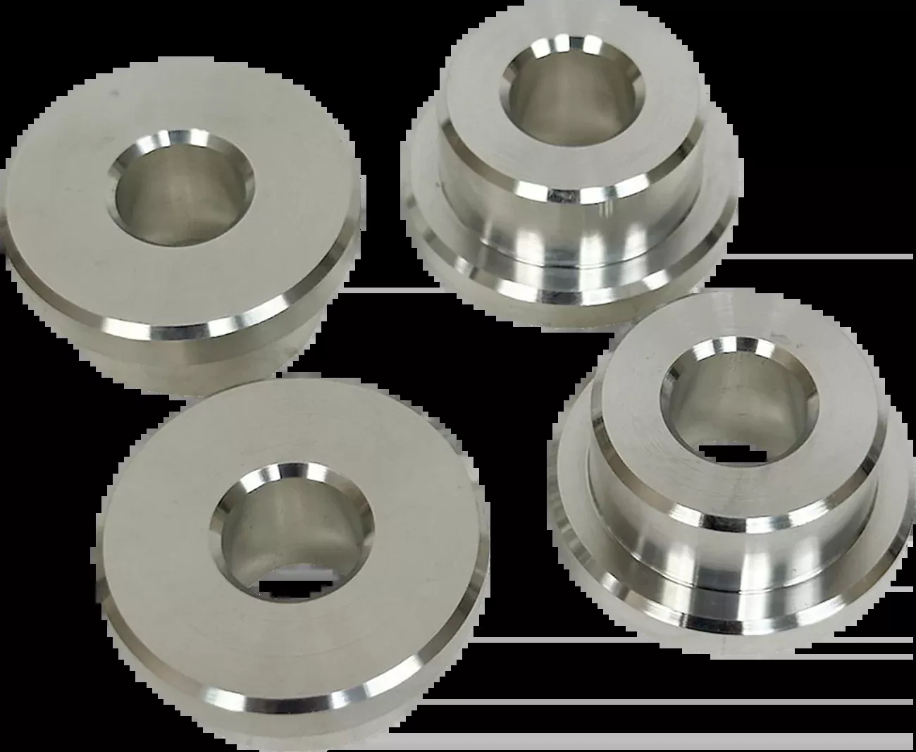 Pro One Solid Raw Aluminum Riser Bushing Kit for 1984-2017 Harley Davidson