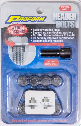 Proform Wedge Locking Header Bolts - 3/8 x 1in (12) 66753