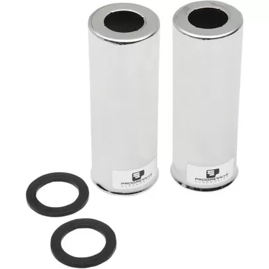 Progressive 412 Spring Covers Chrome 12" Dyna / 4SPD - PAIR - 30-5029C