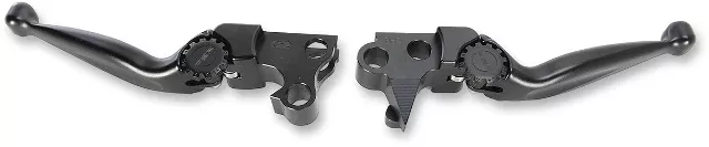 PSRBlack Adjustable Handlebar Lever Set for 96-17 Harley Dyna Touring Softail