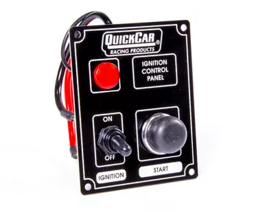 QuickCar Racing Products Black Ignition Panel with Toggle and Momentary Switches and Indicator Lights 50-852