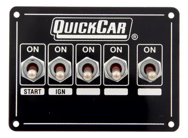 QuickCar Racing Products Extreme Dual Ignition Switch Panel 4.125 x 3 in 5 Switches 50-7711
