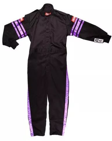Racequip Black Suit Single Layer Kids Small Purple Trim 1950592