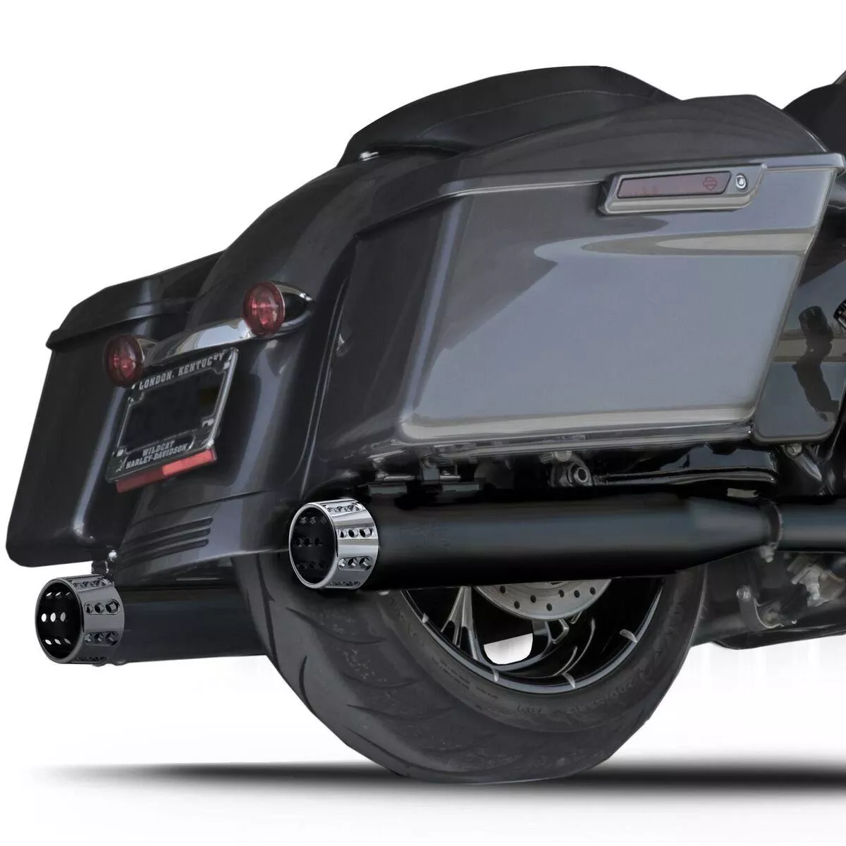 RCX 4 inch Slip On Mufflers for 99-16 Harley Davidson Models (Select Tip) - Black