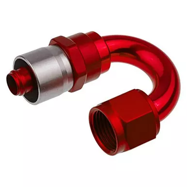 Red Horse Performance 7180-16-3 Crimp Style Hose End (Red), 1 Pack