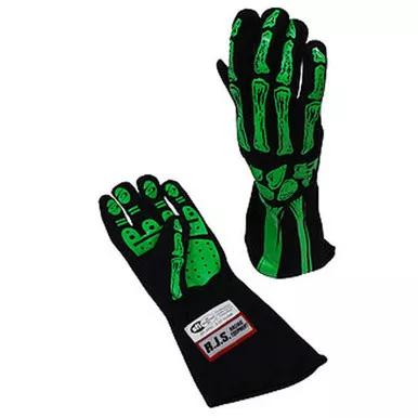 RJS Single Layer Lime Green Skeleton Gloves X-Large 600090147