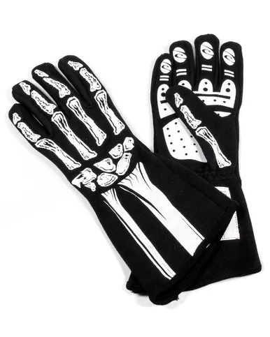 RJS Single Layer White Skeleton Gloves Small 600090166