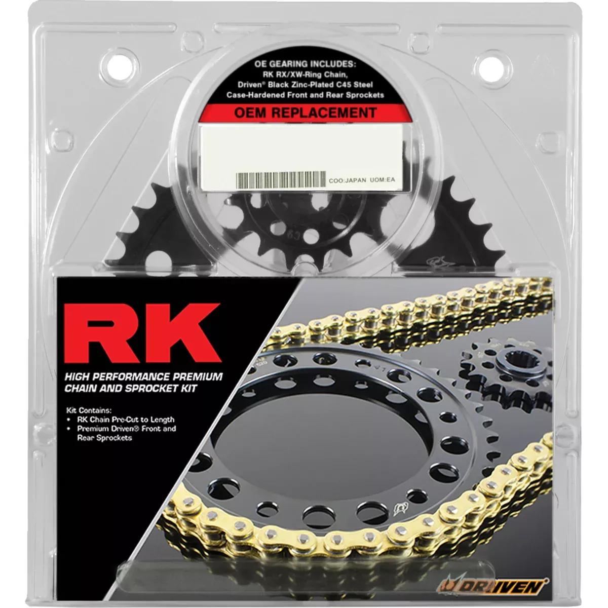 Rk OEM Replacement Chain And Sprocket Kit - 2108-080EX Kawasaki Ninja 2008-2010