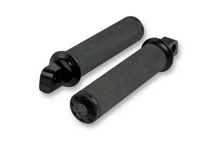 Roland Sands Tracker Footpegs with Straight Male Mounts - Black Ops (Does not fit the Sportster 48 & 72 Models)