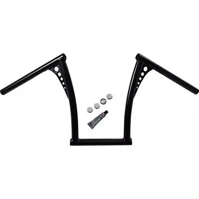 RSD 1″ Vintage Short Stack 12″ Handlebars, Black Powdercoat