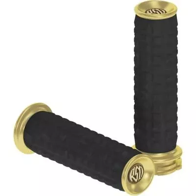 RSD Traction Grips, Brass, Fits 99-17 Twin Cam and 86-20 XL Models – CABLE THROTTLE ONLY