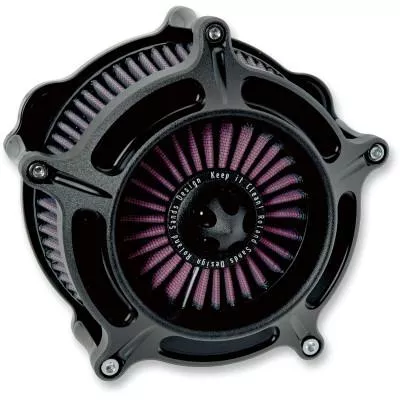 RSD Turbine Air Cleaner, Black Ops, Fits 01-15 Softail Models, 04-17 Dyna Glide Models, 02-07 FLT Models w/Delphi EFI, 99-06 Big Twin Cam w/ stock CV Carb