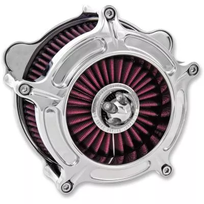 RSD Turbine Air Cleaner, Chrome, Fits 01-15 Softail Models, 04-17 Dyna Glide Models, 02-07 FLT Models w/Delphi EFI, 99-06 Big Twin Cam w/ stock CV Carb