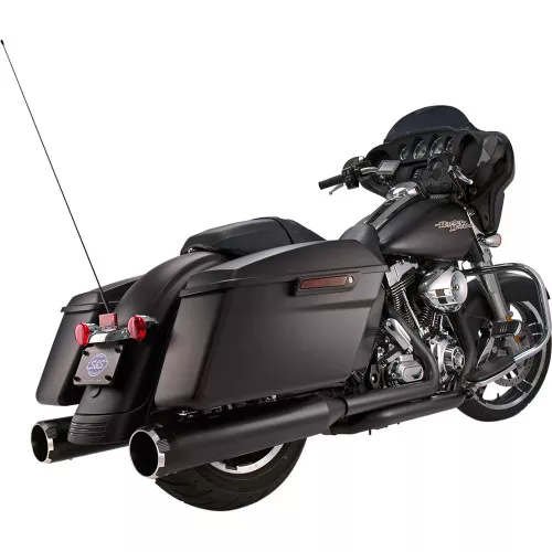 S&S 4-1/2" MK45 Performance Mufflers for 1995-2016 Harley Touring - Black / Black End Caps