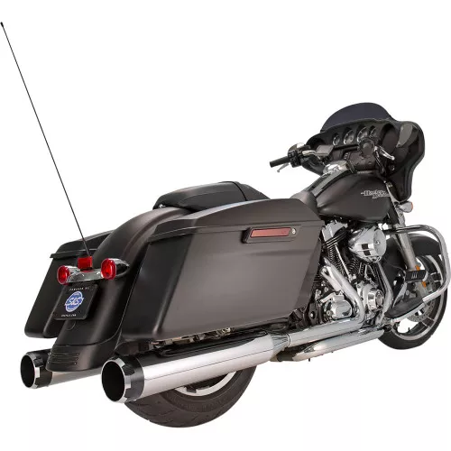S&S 4-1/2" MK45 Performance Mufflers for 1995-2016 Harley Touring - Chrome / Black End Caps