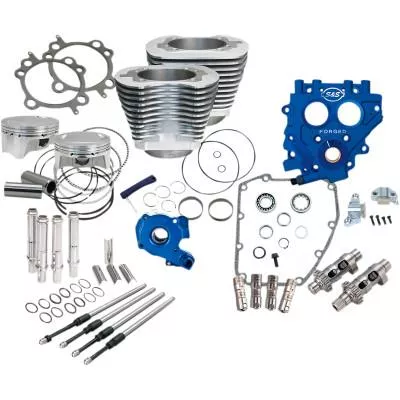 S&S Cycle 100" Chain Drive Power Package, Silver, Fits 99-06 Twin Cam