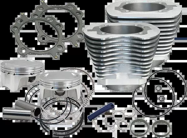 S&S Cycle 4″ Big Bore Bolt-In Sidewinder Cylinder Kit – 100″ – Silver