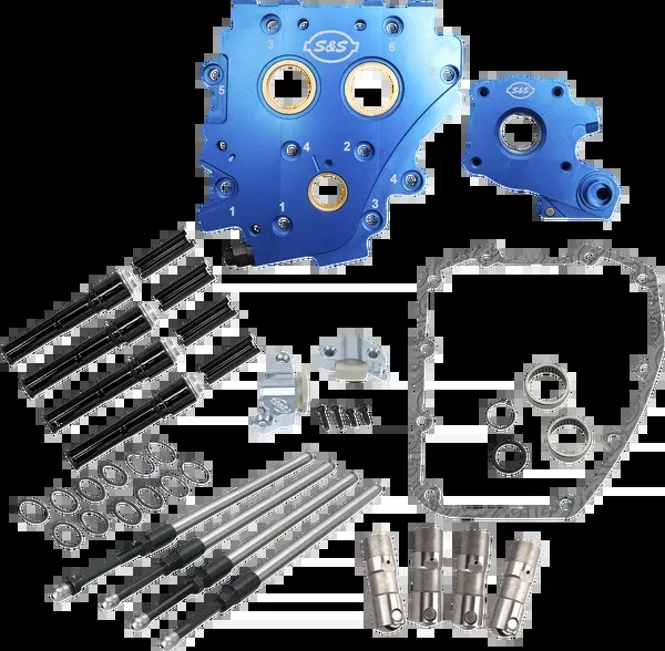 S&S Cycle Cam Chest Kit Without Cams – Chain Drive – Black Pushrods – Twin Cam