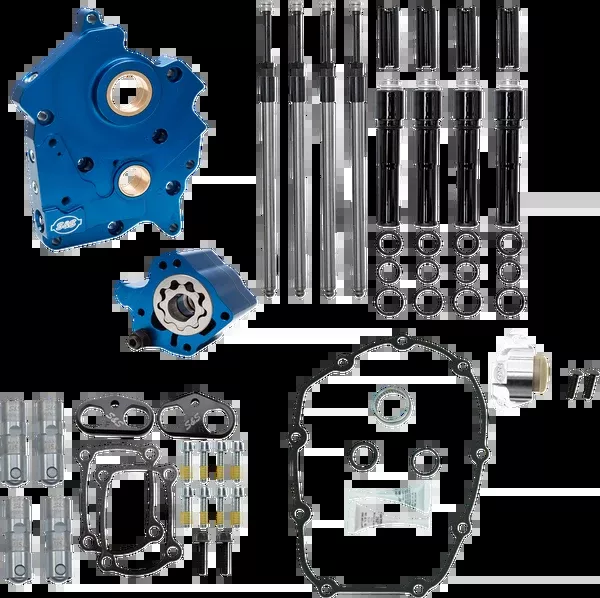 S&S Cycle Cam Chest Kit Without Cams – Chain Drive – Water Cooled – Black Pushrods – M8