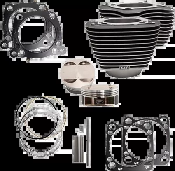 S&S Cycle Cylinder Kit – 131″ Stroker Cylinder – Wrinkle Black W/Highlights – M8