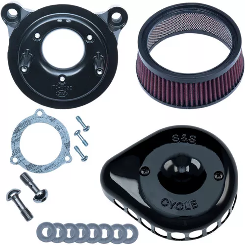 S&S Mini Teardrop Stealth Air Cleaner Kit for Harley Twin Cam Electronic Throttle - Black