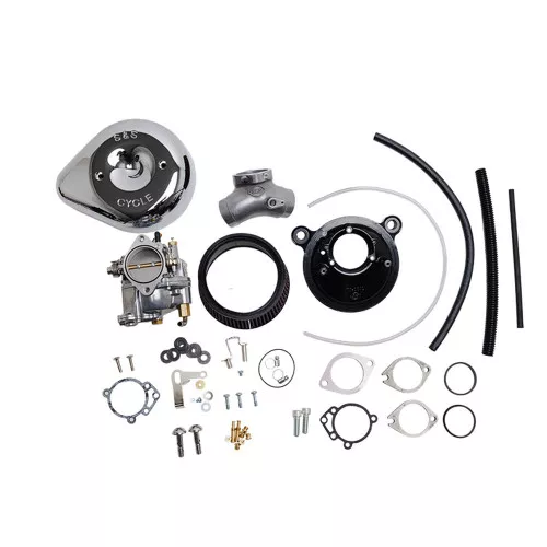 S&S Super E Carburetor & Stealth Air Cleaner Kit for 1984-1999 Harley - Chrome